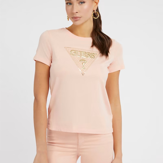Guess Γυναικεία κοντομάνικη μπλούζα Multicolor Triangle T-Shirt